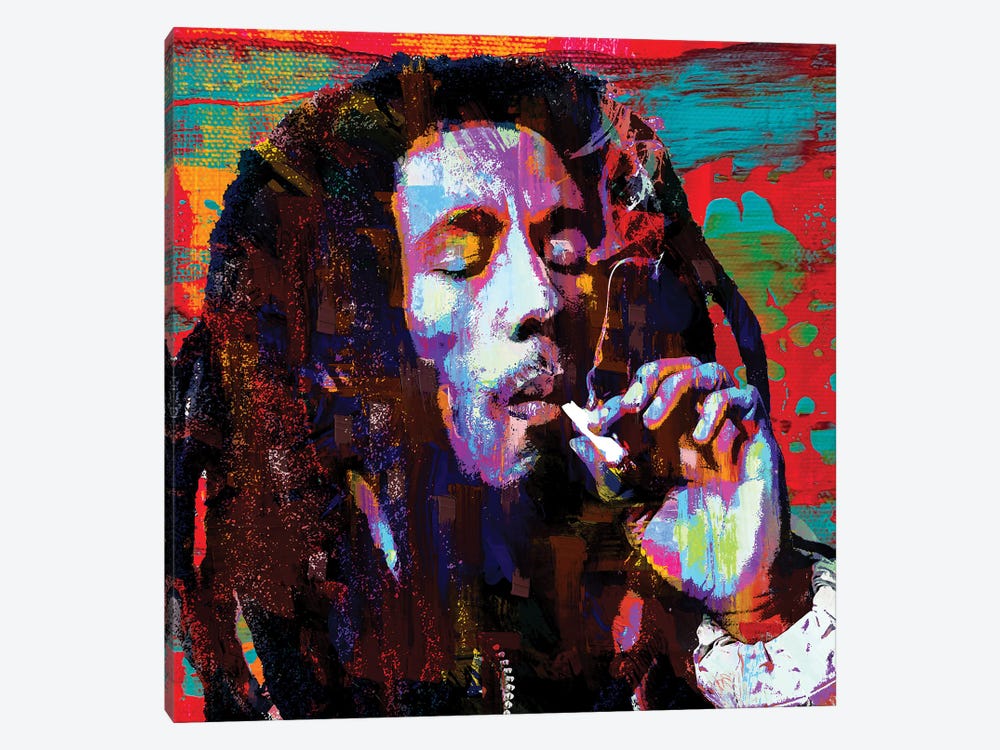 Bob Marley Jammin Reggae Pop Art by The Pop Art Factory 1-piece Canvas Art Print