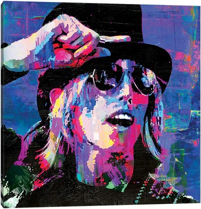 Tom Petty Rockstar Pop Art Canvas Art Print - 3-Piece Pop Art