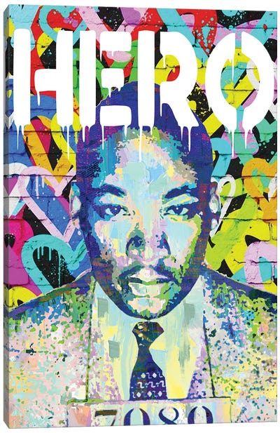 Martin Luther King Jr Hero Pop Art Canvas Art Print - Martin Luther King Jr.
