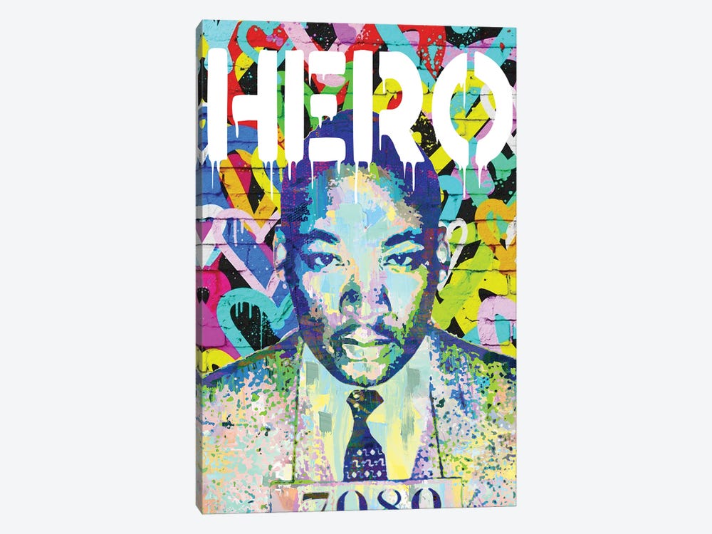 Martin Luther King Jr Hero Pop Art by The Pop Art Factory 1-piece Canvas Artwork