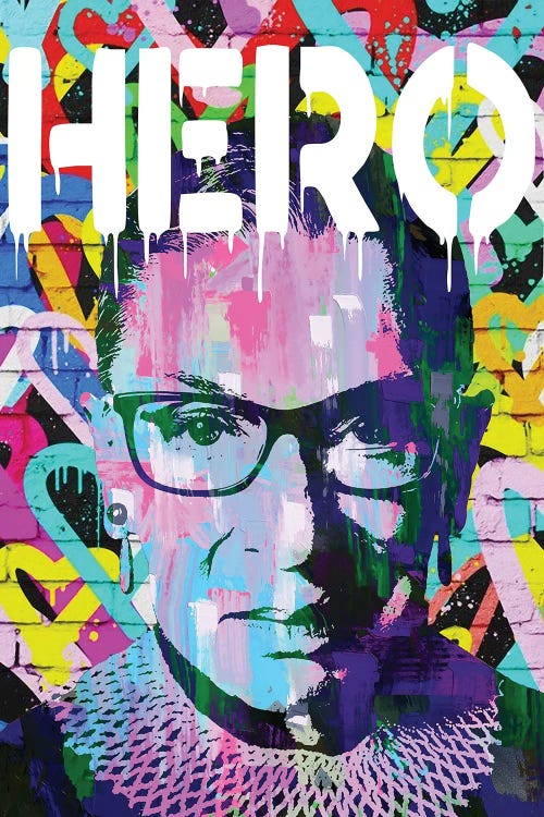 Ruth Bader Ginsberg Hero Pop Art Rbg by The Pop Art Factory wall art