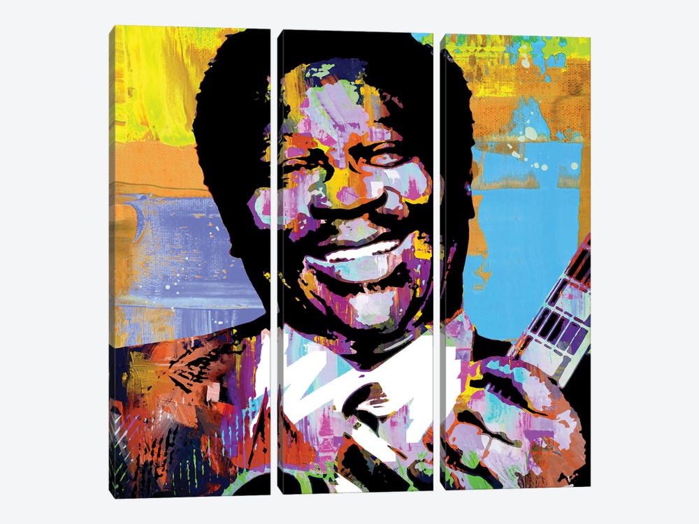 BB King Of The Blues by The Pop Art Factory 3-piece Canvas Print