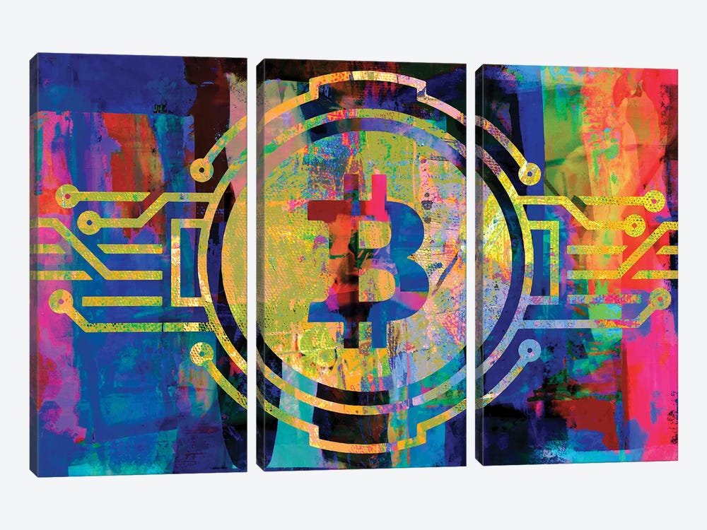 Bitcoin One by The Pop Art Factory 3-piece Canvas Print