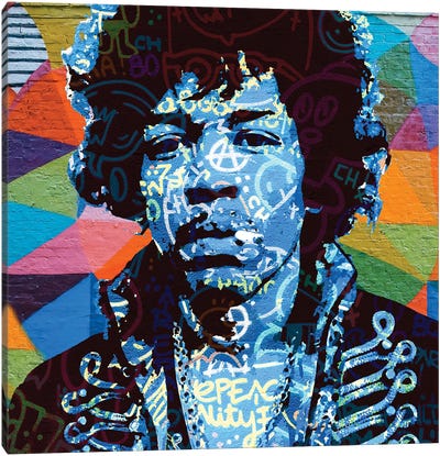 Hendrix Graffiti II Canvas Art Print - The Pop Art Factory