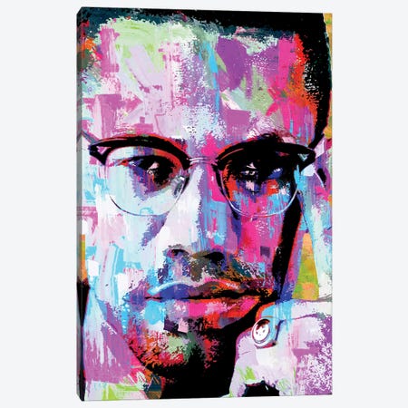 Malcolm X Canvas Print #PAF243} by The Pop Art Factory Canvas Artwork