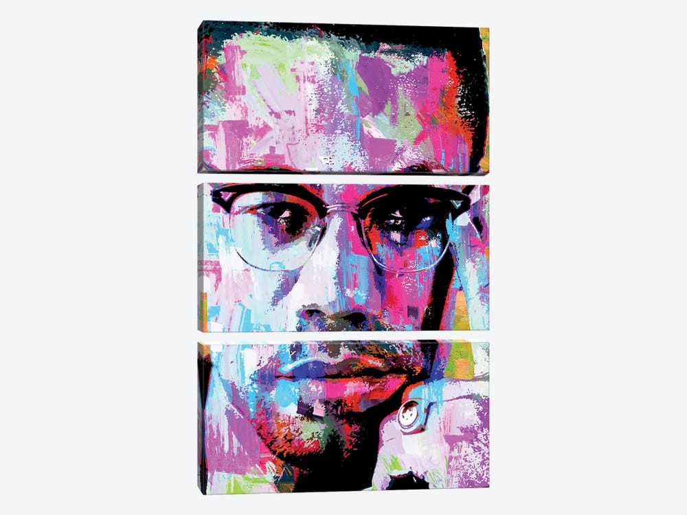 Malcolm X by The Pop Art Factory 3-piece Canvas Art