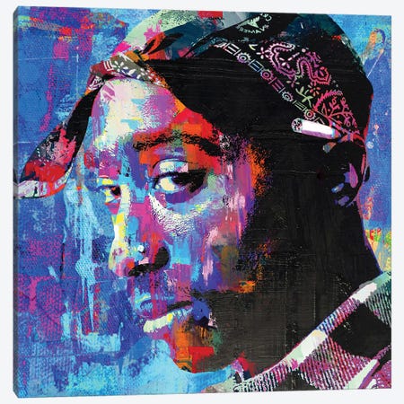 Tupac Canvas Print #PAF245} by The Pop Art Factory Canvas Print