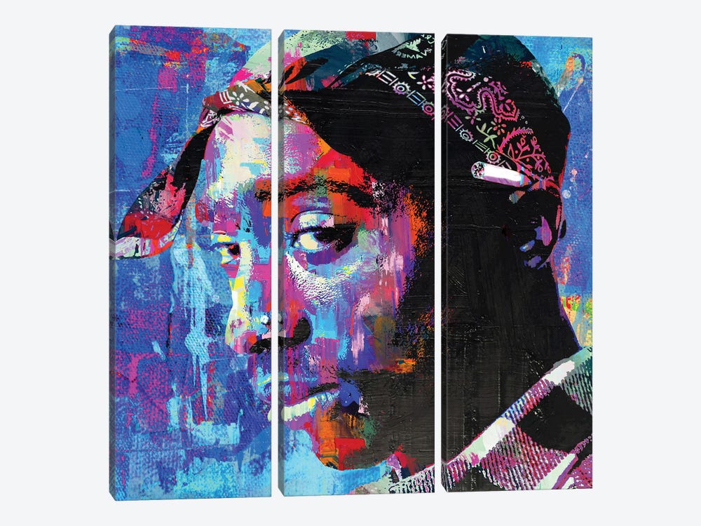 Tupac by The Pop Art Factory 3-piece Canvas Wall Art