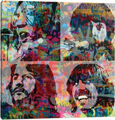 Beatles Let It Be Graffiti Canvas Art Print - The Pop Art Factory