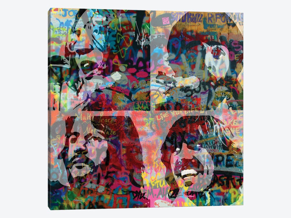 Beatles Let It Be Graffiti by The Pop Art Factory 1-piece Canvas Art