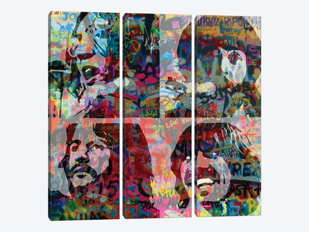 Beatles Let It Be Graffiti by The Pop Art Factory 3-piece Canvas Wall Art