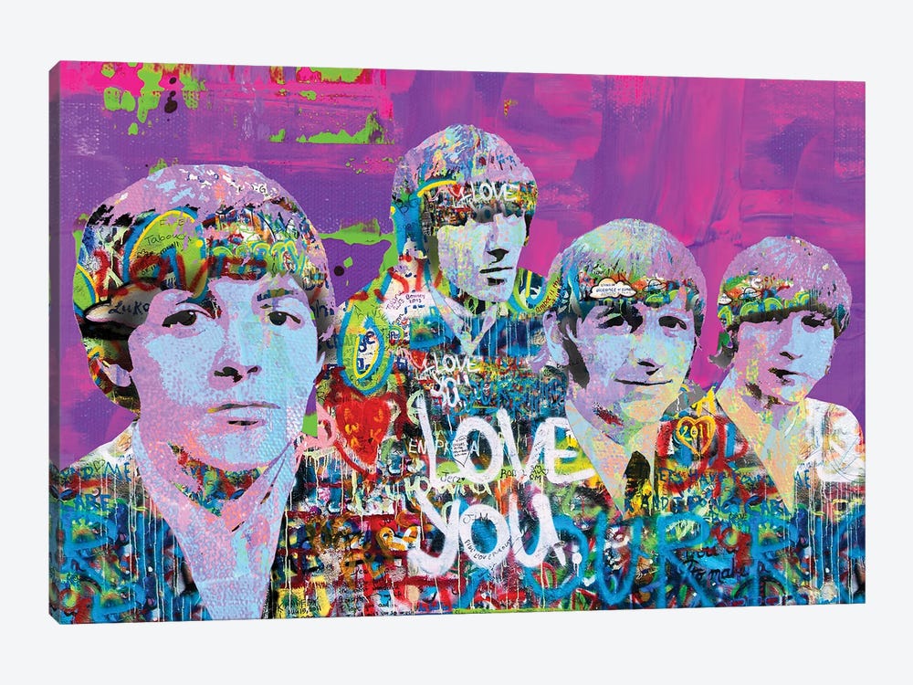 Beatles Love You by The Pop Art Factory 1-piece Canvas Art Print