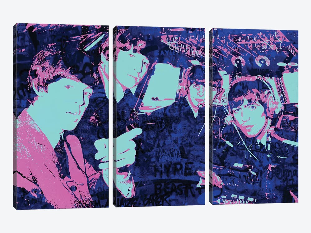 Fly Beatles by The Pop Art Factory 3-piece Canvas Art Print