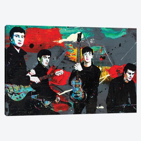 John, George, Paul And Pete Canvas Print #PAF263} by The Pop Art Factory Canvas Wall Art