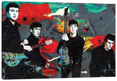 John, George, Paul And Pete Canvas Art Print - The Pop Art Factory