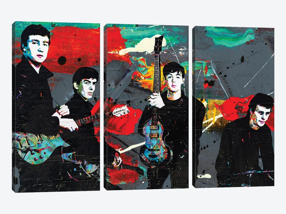 John, George, Paul And Pete by The Pop Art Factory 3-piece Canvas Art