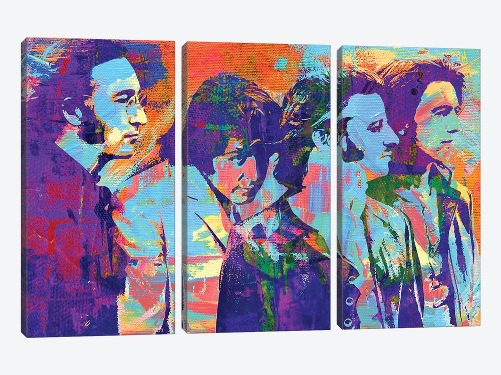 The Beatles - John, Paul, Ringo And George by The Pop Art Factory 3-piece Canvas Art Print