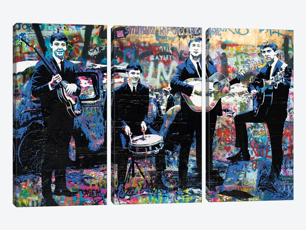 Junkyard Beatles by The Pop Art Factory 3-piece Canvas Artwork