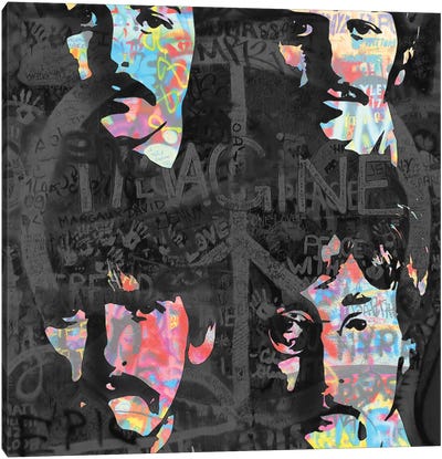 The Beatles Peace And Love Canvas Art Print - The Pop Art Factory