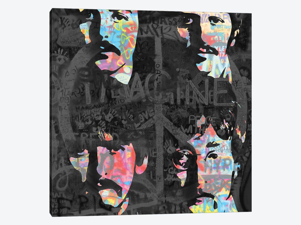 The Beatles Peace And Love by The Pop Art Factory 1-piece Canvas Art