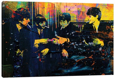 Smoking Beatles Canvas Art Print - The Pop Art Factory