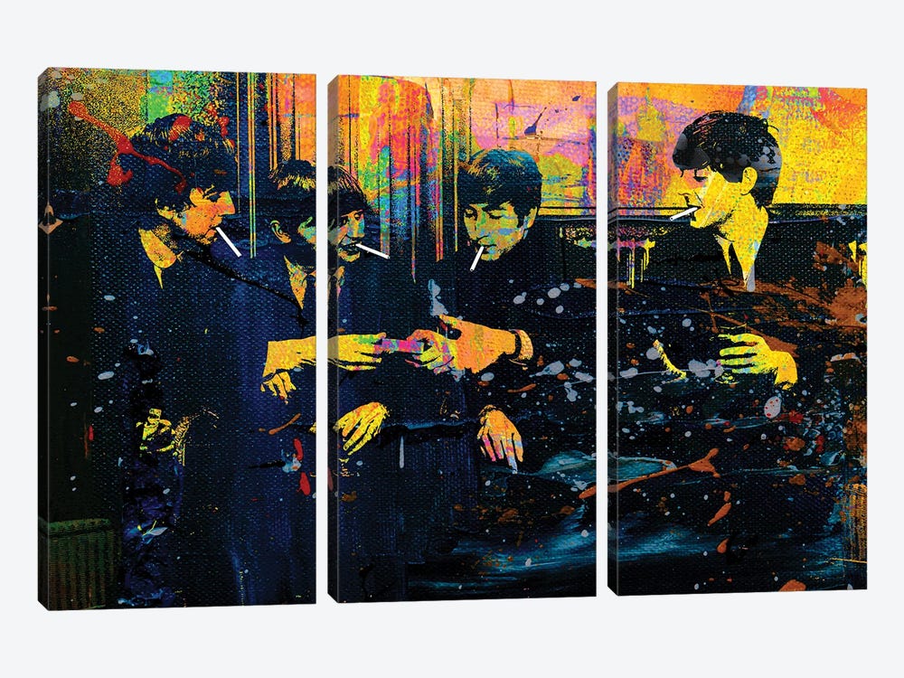 Smoking Beatles by The Pop Art Factory 3-piece Canvas Print