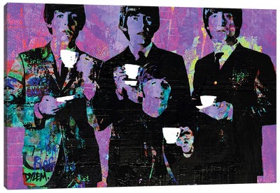 Tea Time For Beatles Canvas Art Print - The Pop Art Factory