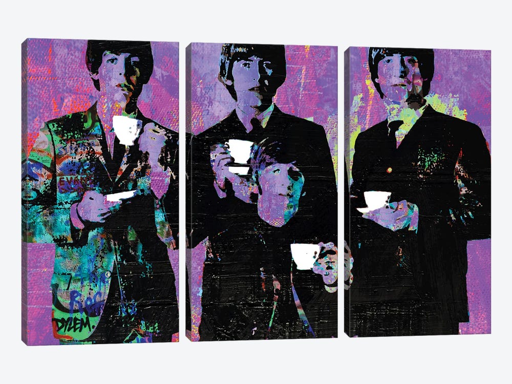 Tea Time For Beatles by The Pop Art Factory 3-piece Canvas Wall Art