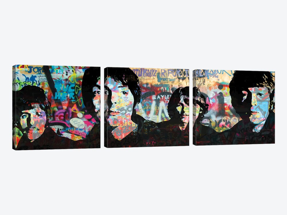 Urban Beatles Graffiti by The Pop Art Factory 3-piece Canvas Wall Art