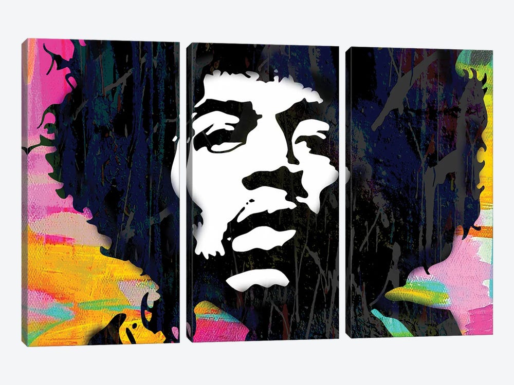 Inspired By Hendrix by The Pop Art Factory 3-piece Canvas Print