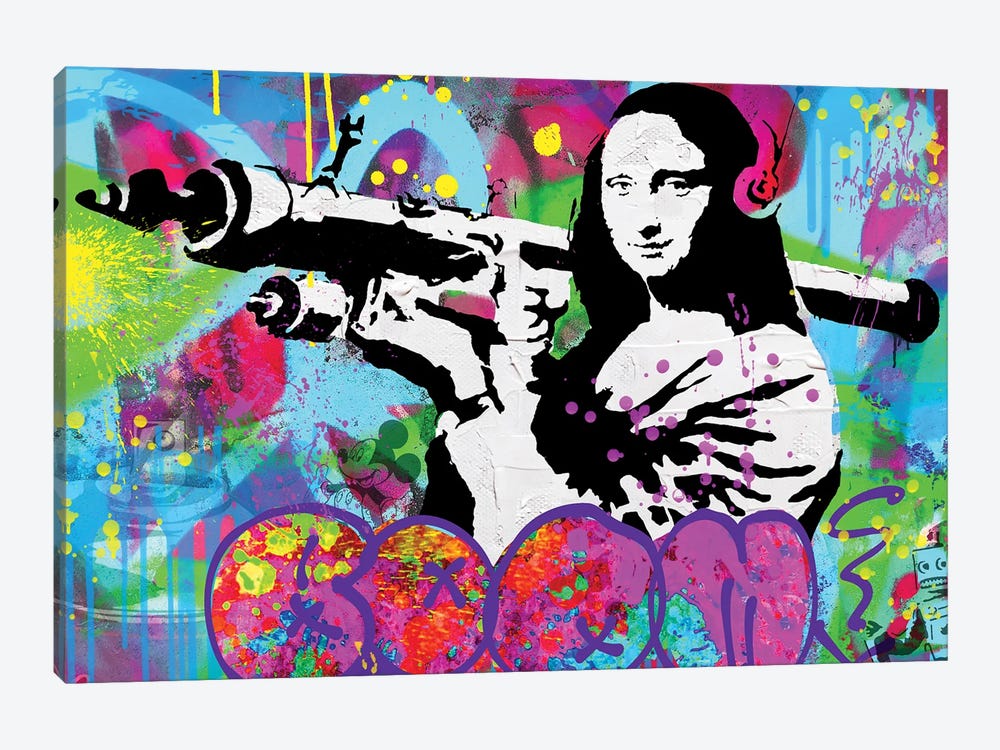 Boom Mona Lisa Graffiti Street Art by The Pop Art Factory 1-piece Canvas Art Print
