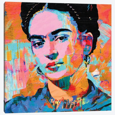 Frida Kahlo Canvas Print #PAF283} by The Pop Art Factory Canvas Artwork
