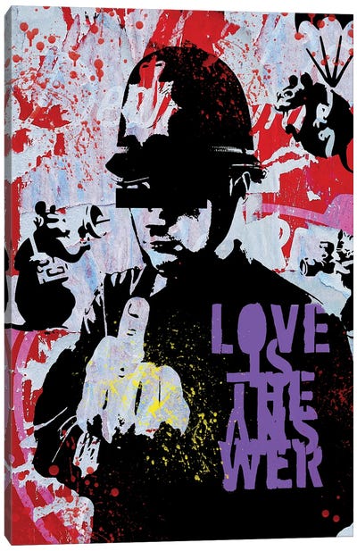 Love Is The Answer Graffiti Street Art Canvas Art Print - Similar to Banksy