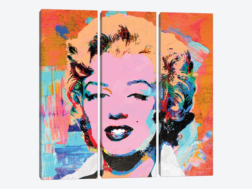 Marilyn Poppy Sunset Pop Art by The Pop Art Factory 3-piece Canvas Art