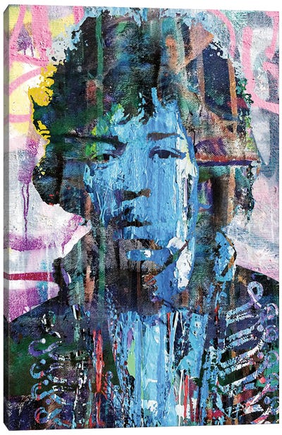 Inspired By Hendrix Graffiti Canvas Art Print - Jimi Hendrix