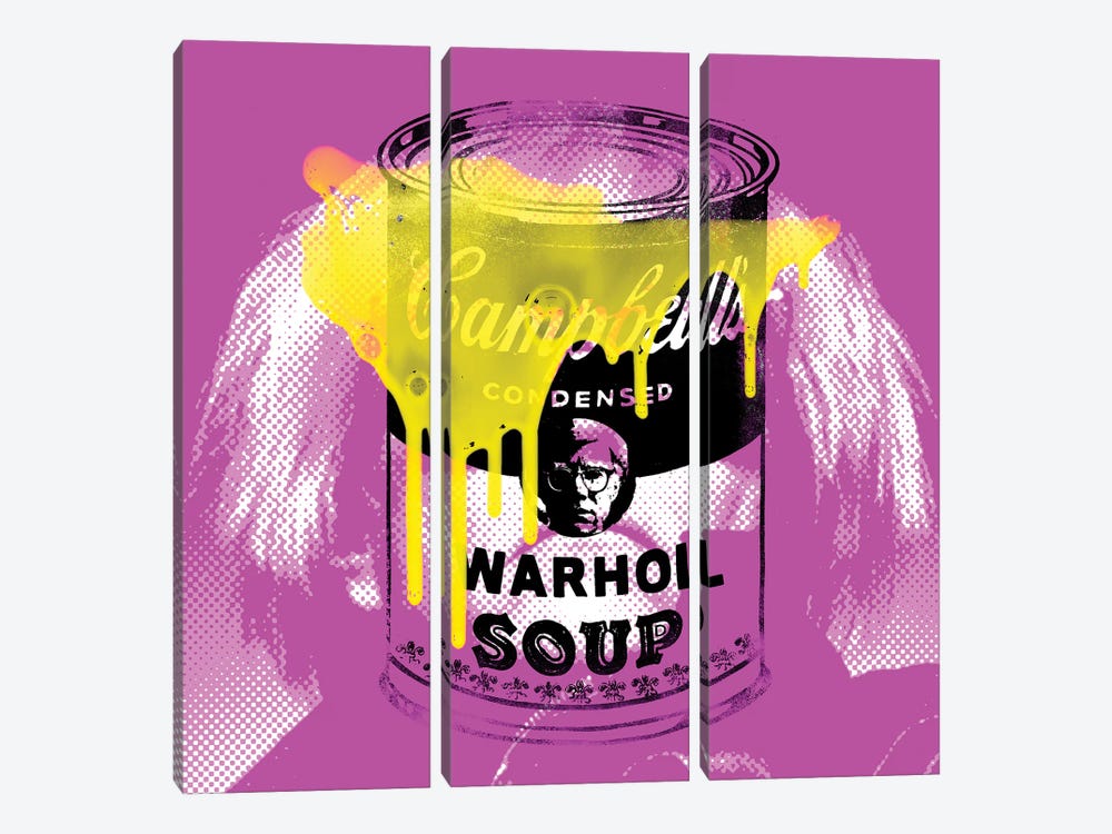 Warhol Soup Pop Art by The Pop Art Factory 3-piece Canvas Artwork