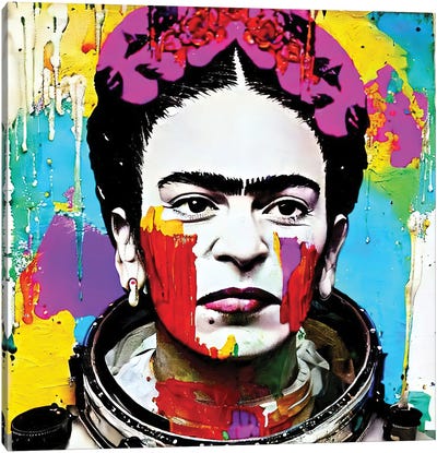 Frida 3D Spacesuit Canvas Art Print - Frida Kahlo