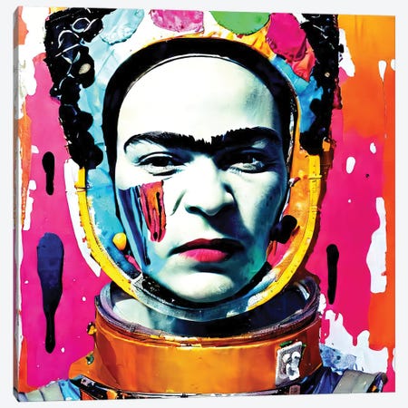 Celestial Frida In Spacesuit Canvas Print #PAF293} by The Pop Art Factory Canvas Art Print