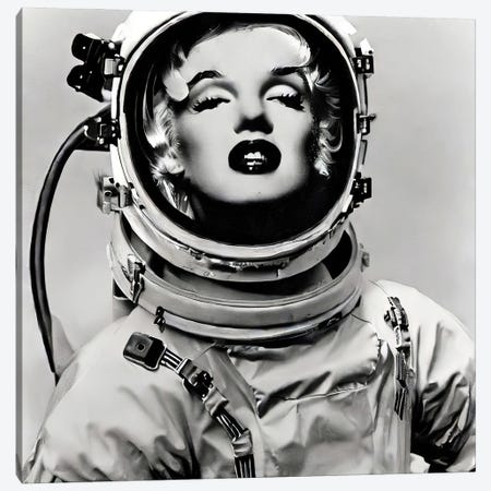 Marilyn To The Moon Canvas Print #PAF296} by The Pop Art Factory Canvas Art