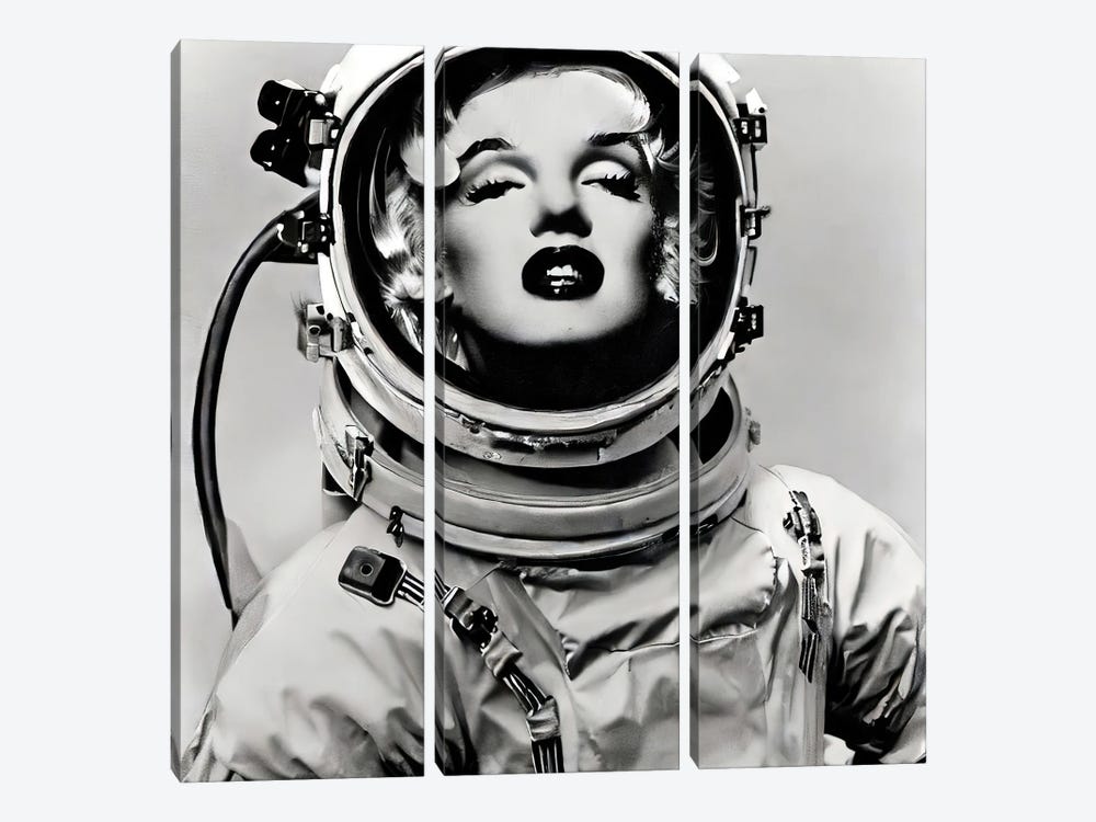 Marilyn To The Moon by The Pop Art Factory 3-piece Canvas Artwork
