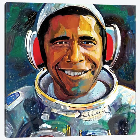 Obamanaut Canvas Print #PAF297} by The Pop Art Factory Canvas Wall Art