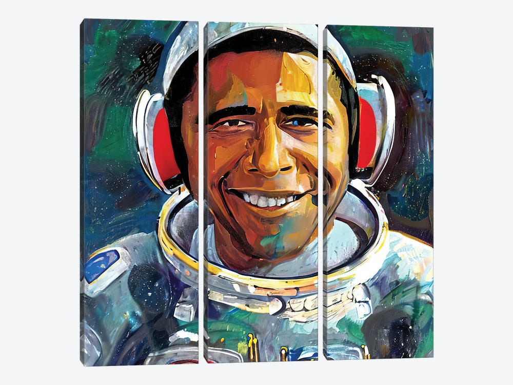 Obamanaut by The Pop Art Factory 3-piece Canvas Art Print