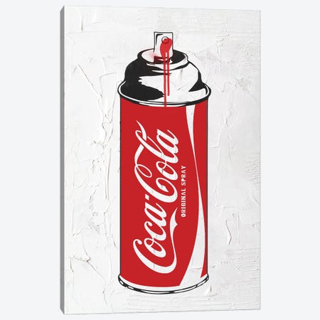 Coca-Cola Spray Paint Pop Art Canvas Print #PAF301} by The Pop Art Factory Art Print