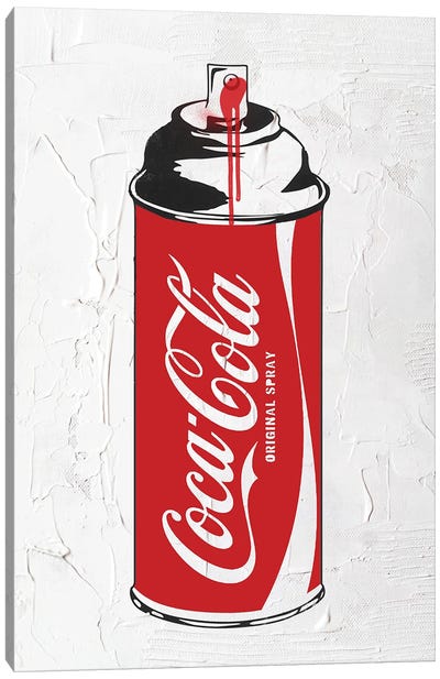 Coca-Cola Spray Paint Pop Art Canvas Art Print - Soft Drink Art