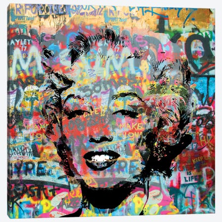 Marilyn Graffiti Pop Art Canvas Print #PAF302} by The Pop Art Factory Canvas Print