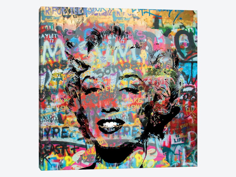 Marilyn Graffiti Pop Art by The Pop Art Factory 1-piece Canvas Artwork