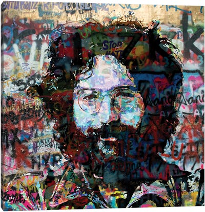 Grateful Jerry Graffiti Pop Art Canvas Art Print - Jerry Garcia