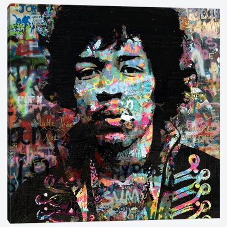 Hendrix Graffiti Pop Art Canvas Print #PAF306} by The Pop Art Factory Canvas Wall Art