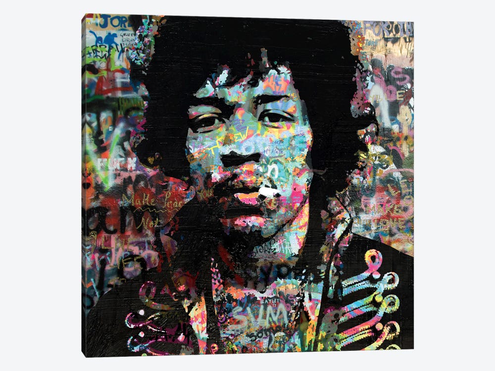 Hendrix Graffiti Pop Art by The Pop Art Factory 1-piece Canvas Artwork