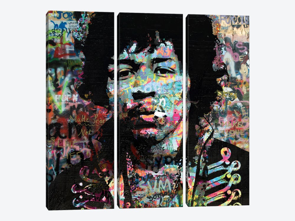 Hendrix Graffiti Pop Art by The Pop Art Factory 3-piece Canvas Art